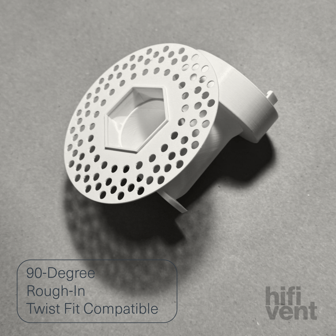 Modern 2-Inch Hexagon Trimless Plaster-In High Velocity Outlet