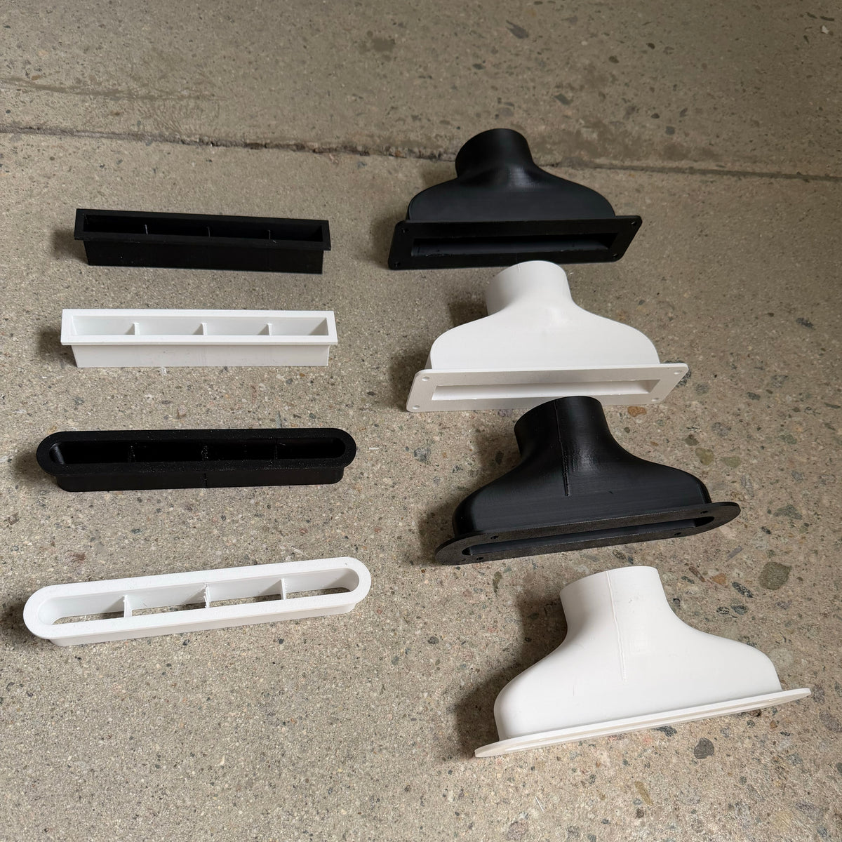 6" Modern High Velocity Linear Outlet for Wood, Tile, Stair Riser, Toe Kicks