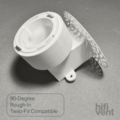 Modern 2-Inch Square Trimless Plaster-In High Velocity Outlet